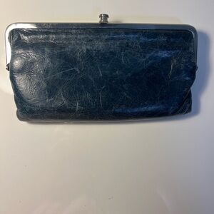HOBO Blue Leather Wallet with Vintage Charm